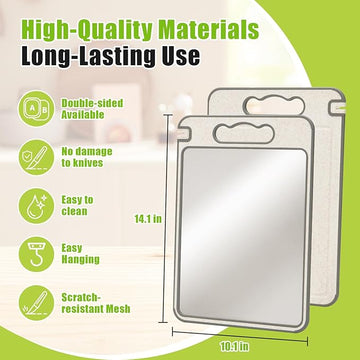 Dual-Sided Titanium Cutting Board with Wheat Straw PP – Non-Slip, Knife-Friendly, BPA-Free Kitchen Essential (14"x10")